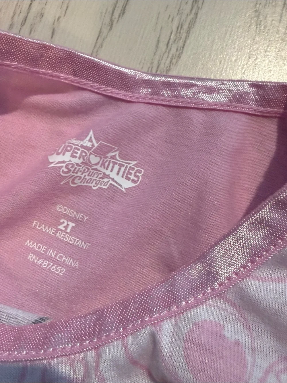 Disney SuperKitties Girls 2T Pink Nightgown Sleep Dress Pajamas Cat Graphic